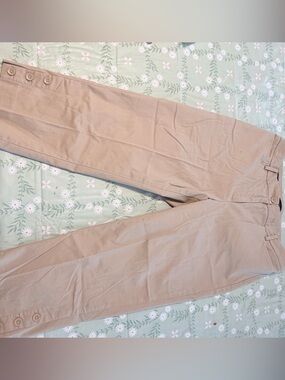 Talbots Khaki Slim Pants with Button Hem